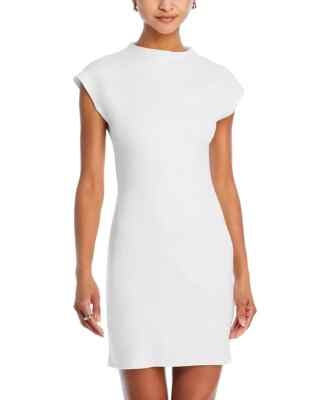#ad Aqua L67622 Womens White Ponte Knit Sheath Mini Dress Size XS $47.60