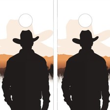FADEPROOF Cornhole Board Wraps Laminated  / Cowboy