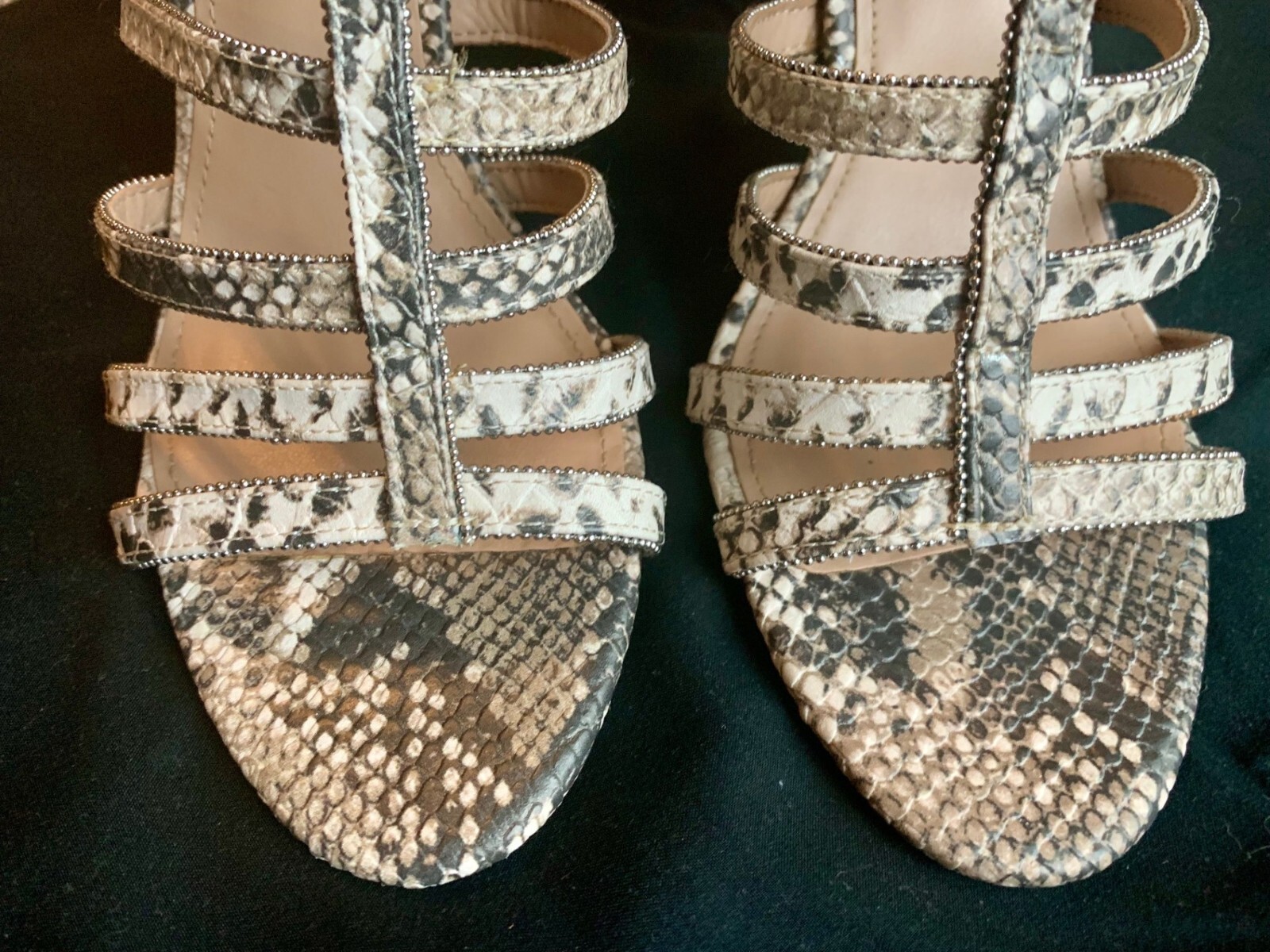 BCBGeneration Gladiator Snake Skin Strappy Sexy H… - image 4