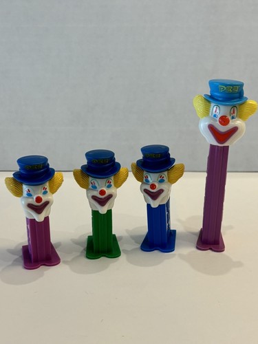 Vintage PEZ Peter The Clown Lot of 5 - Regular & Mini Dispensers (1993 & 2000)