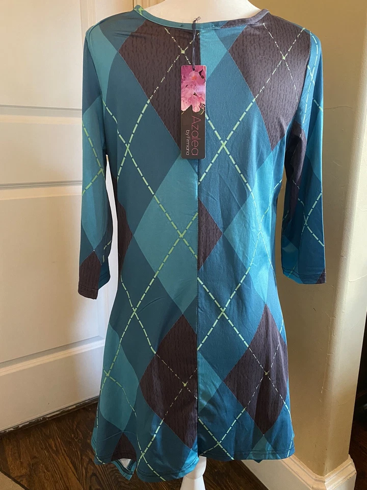 Длинная туника топы - Aqua/бирюзовый цвета с различными узорами - Изображение 2 из 4