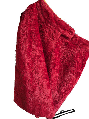 VINTAGE 90 s KAREN MILLEN RUBY RED COLOUR VELOUR FEEL MINI SKIRT, SIZE 10