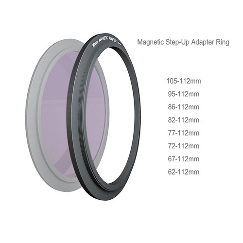 Kase 112mm Magnetic Step-Up Adapter Ring ( 62mm/67mm/72mm/77mm/82mm/95mm/105mm) - Picture 1 of 6