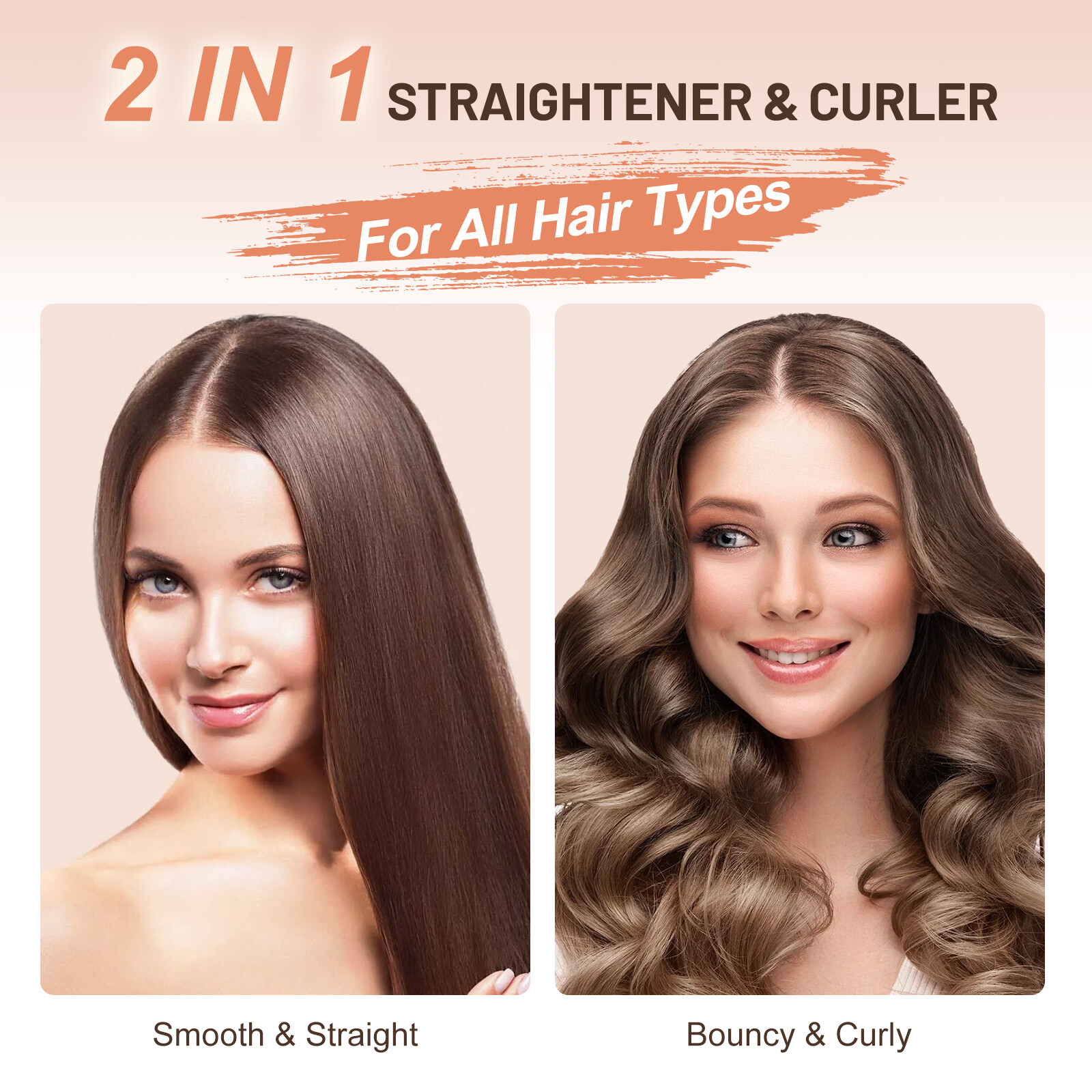 Hair Straightener Comb PTC Heating Hair Straightener Brush Straightening Comb