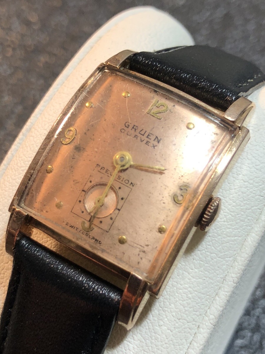 Vintage Swiss Gruen Curvex Precision Mechanical 17J Watch 10K Gold