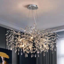 Modern Tree Branch Crystal Chandelier Luxury Silver Crystal Pendant Lighting ...