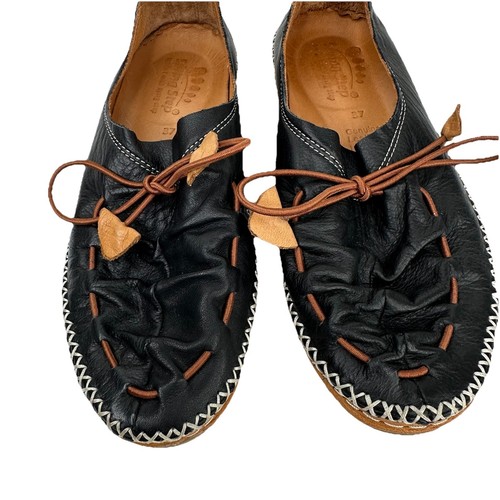 Spring Step Berna Elastic Tie Black Leather Loafers Comfort Shoes Women 37 6.5-7 - Picture 10 of 12
