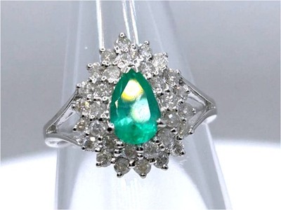 1,58ct Kolumbianischer Smaragd & Diamant Ring in 18K Weißgold