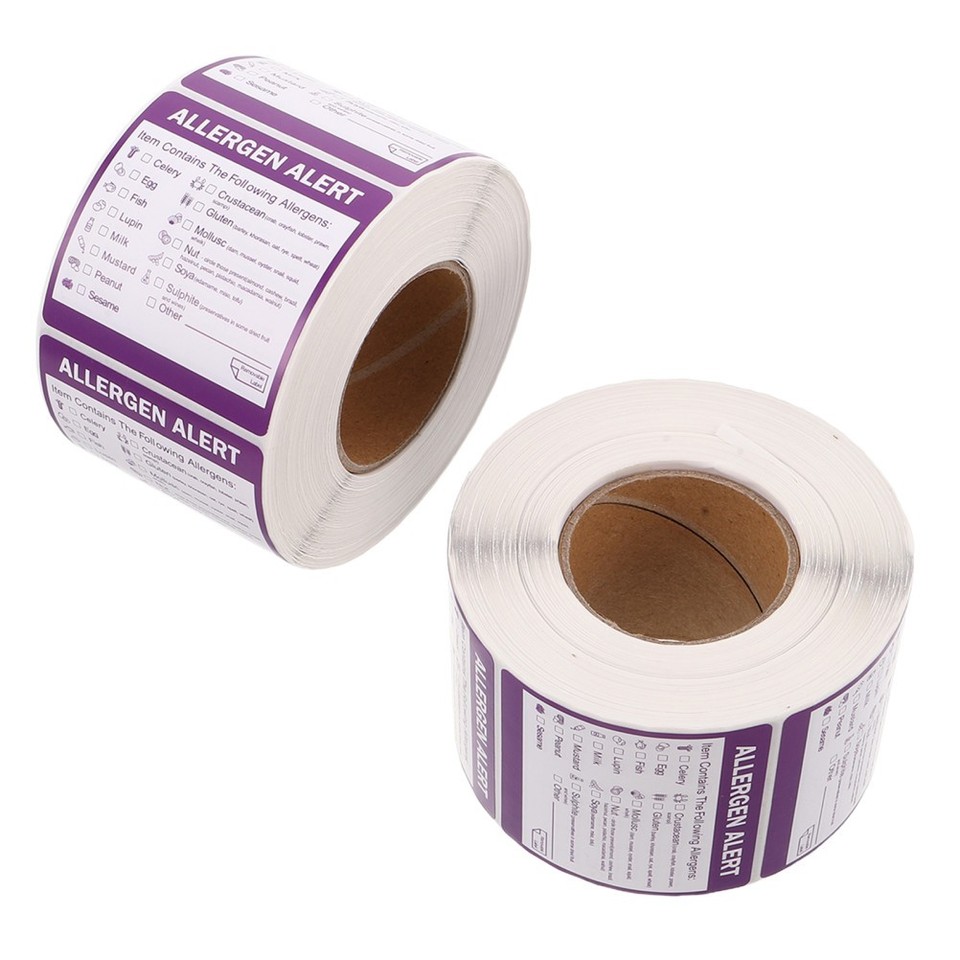 2 Rolls Allergen Label Labels for Baking Allergy Risk Stickers Symbol ...