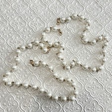 2 - White Pearl Necklace Layering Double Clasp Gold Tone Elegant Fashion Jewelry