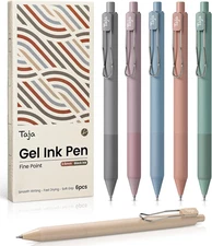 Gel Pens, 6Pcs 0.5Mm Fine Point Smooth Writing Pens, Quick Dry Black Ink Pens fo