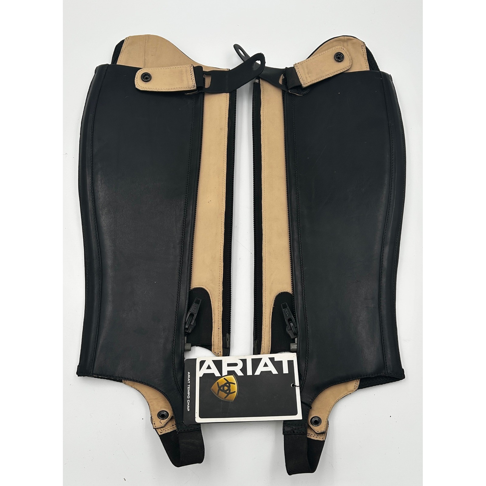 Ariat Tempo Dressage Half Chaps Womens MT Black Leather Riding Equestrian NWT