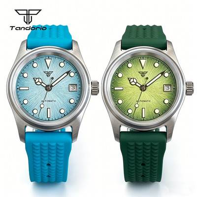 Tandorio Automatic 36mm Diving Pilot Watch Sapphire Sunburst Dial Miyota 8215