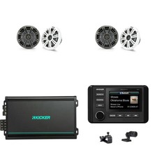 Kicker 51KMC4 Marine Source Unit  2 Pair  45KM654 6.5" Marine Speakers wit...