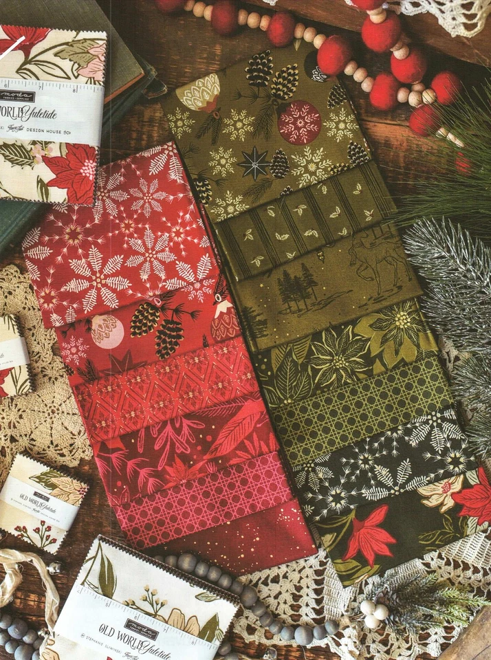 Old World Yuletide Moda Charm Pack 42 100% Cotton 5" Precut Fabric Squares - Image 4 of 4
