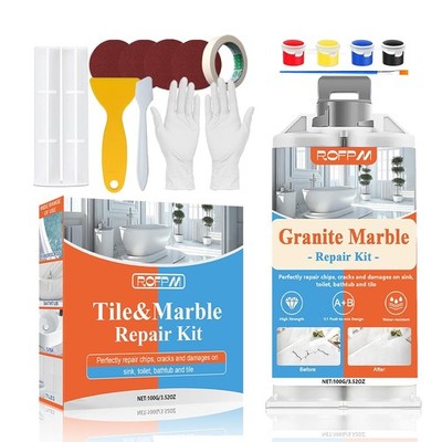 Marble Tile Repair Kit, Porcelain Tub Repair Kit Waterproof Leak-Proof for Fiber