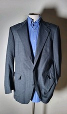Vintage 42R POLO Ralph Lauren Charcoal Wide-striped Tweed Blazer Jacket