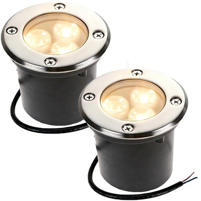 2 Pack LED In-Ground Well Light 6W 600LM Landscape Walkway Neigt Light 3000K 12V