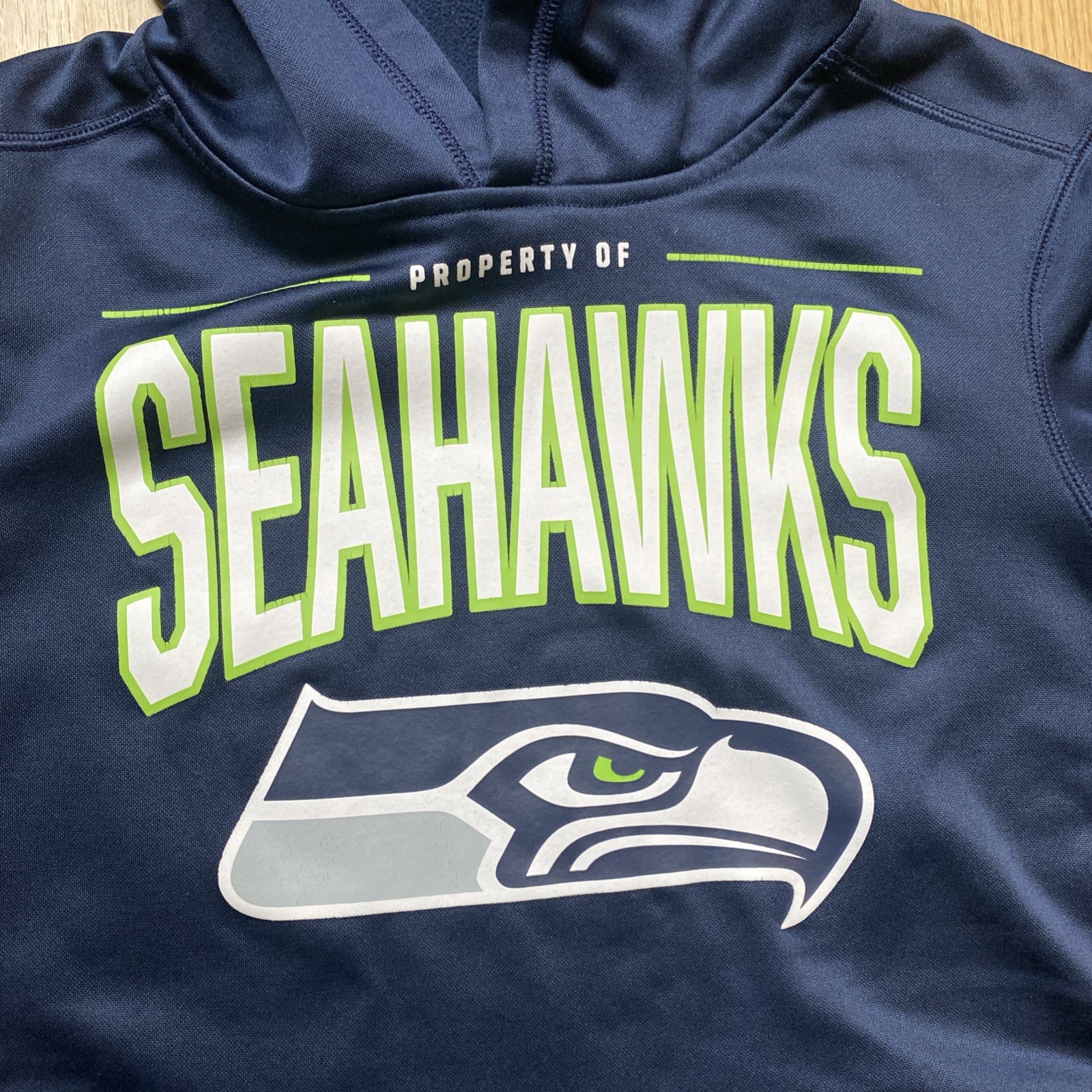 Nike Dri Fit Seattle Seahawks Hoodie Boys M Medium 10/12 Navy Blue Original Logo thumbnail 2