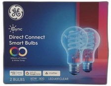 GE A19 Direct Connect LED Light Bulb Color 2 Bulbs NEW
