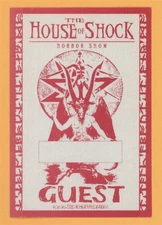 The House of Shock Horror Show 2016 Concert Tour GUEST Backstage Pass