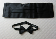 David Donahue Sterling Silk Adjustable Cummerbund/Bowtie Formal Tuxedo Wedding