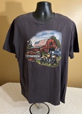 Vintage Harley Davidson USA Made Myrtle Beach SC 2 Sided Brown Tee Men’s XL