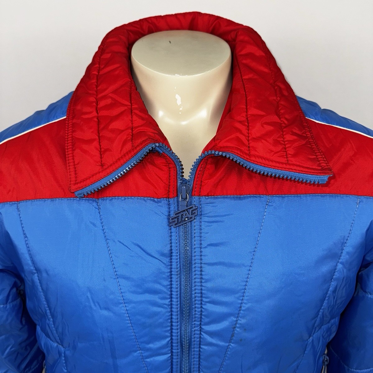 Vintage 70s 80s Ski Jacket Mens XL White Stag Snow Coat Retro