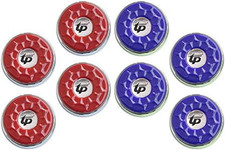 Mini Shuffleboard Pucks 2-1/8" Steel Set of 8 Red  Blue