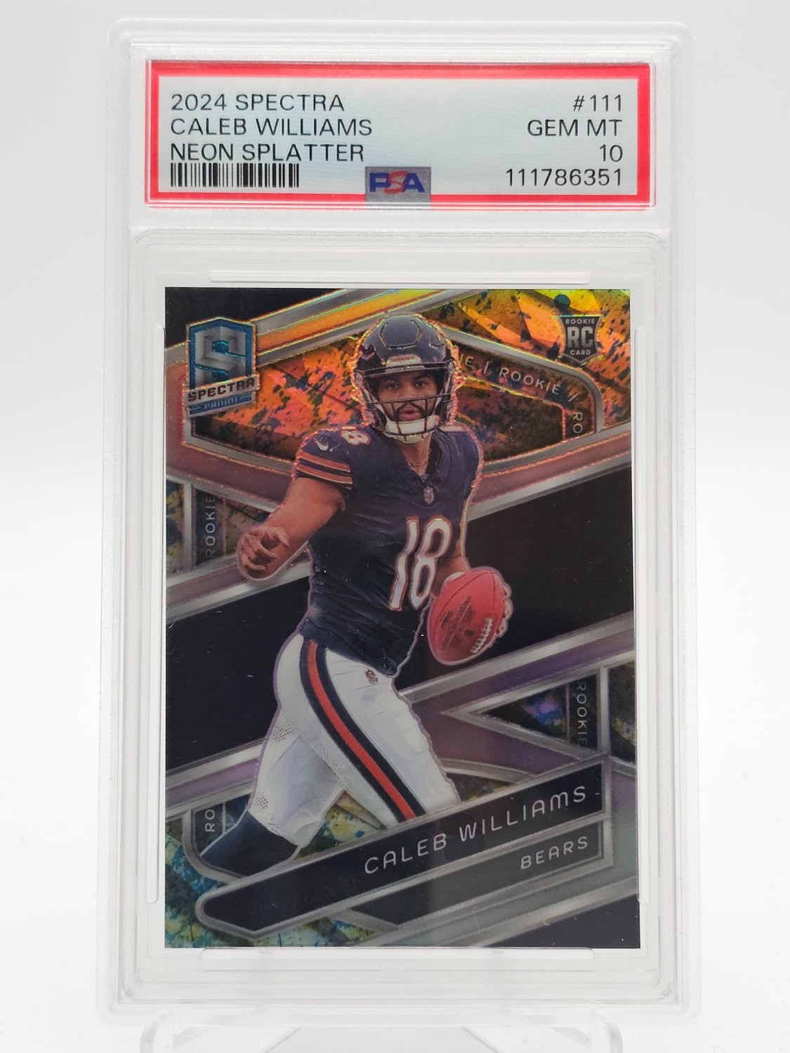 Caleb Williams Panini Spectra #111 Neon Splatter