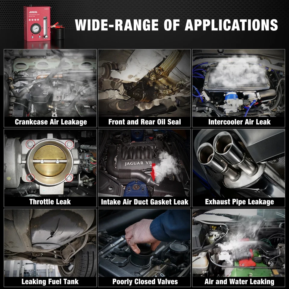 Detector de fugas de humo EVAP tubo de fumar automotriz analizador de fugas de gas vacío Foto 3 de 4