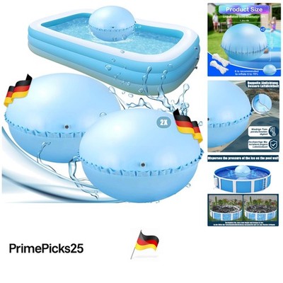 Poolkissen 2 Stück XXL rund 120x120cm mit Seilen für Winterschutz