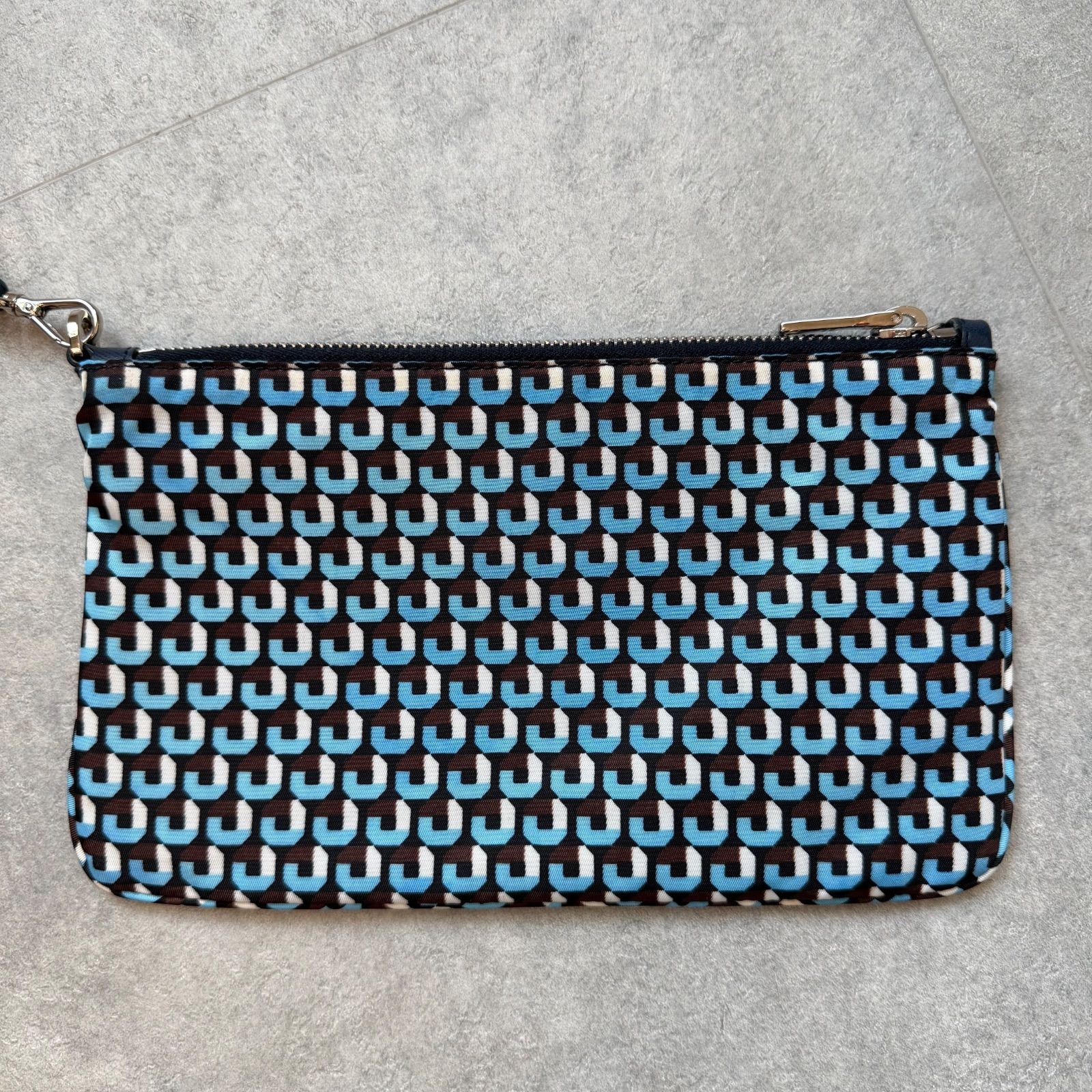 PRADA Triangle Logo Plate Geometric Pattern Clutc… - image 3