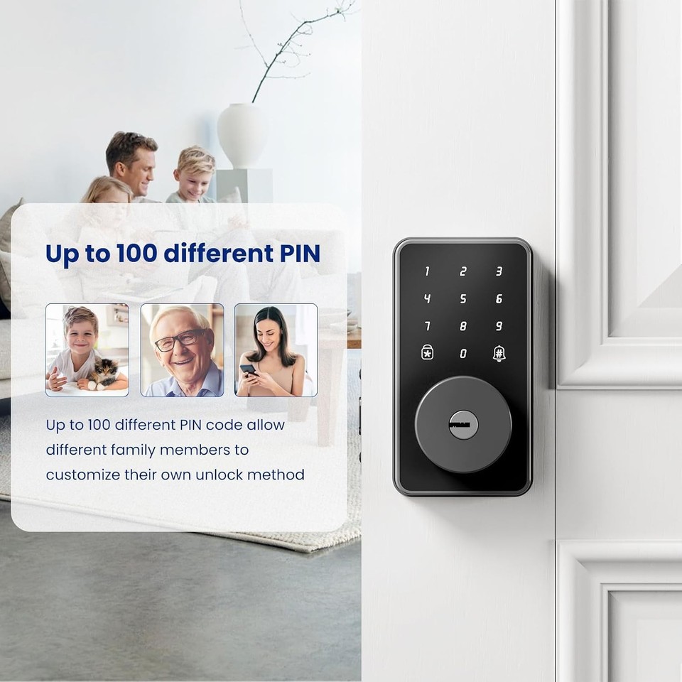 Keyless Entry Door Lock with Keypad,Smart Deadbolt Lock | for Front ...