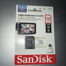 SanDisk 256GB UHS-I High Endurance MicroSDXC Memory Card with SD Adapter