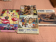 500 Piece Jigsaw Puzzle Lot of 4 Complete