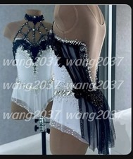 Ice skating dress Competition Figure Skating Twirling Costume white