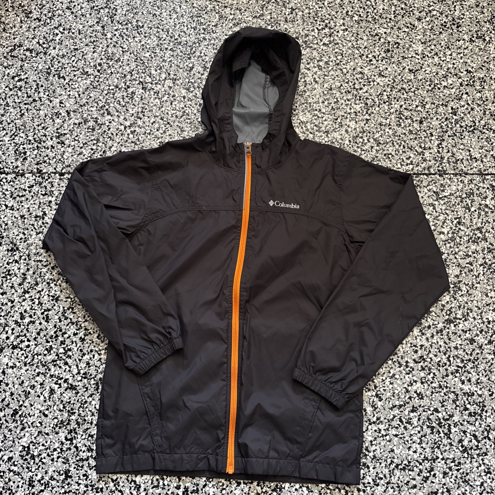 Columbia Jacket Youth Large Grey & Orange Waterproof Light P
