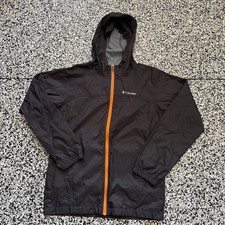 Columbia Jacket Youth Large Grey  Orange Waterproof Light Packable Rain