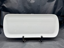 VINTAGE WHITE PORCELAIN RECTANGULAR SERVING PLATTER LONG SUSHI CHEESE TRAY