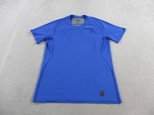 Nike Pro Shirt Men Large Blue Fitted Hypercool Training Bodybuilding Gym Workout
