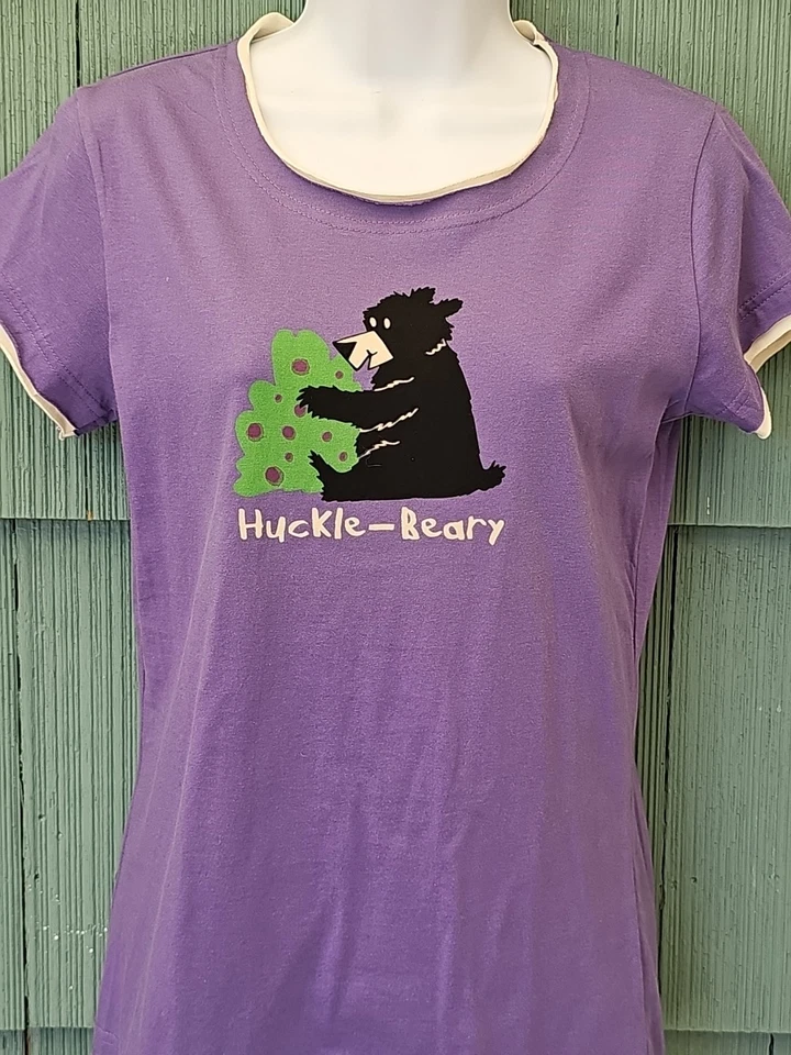 Lazy One Huckle-Beary Purple Pajama Top T-Shirt Women's Size Small  - Image 2 of 4