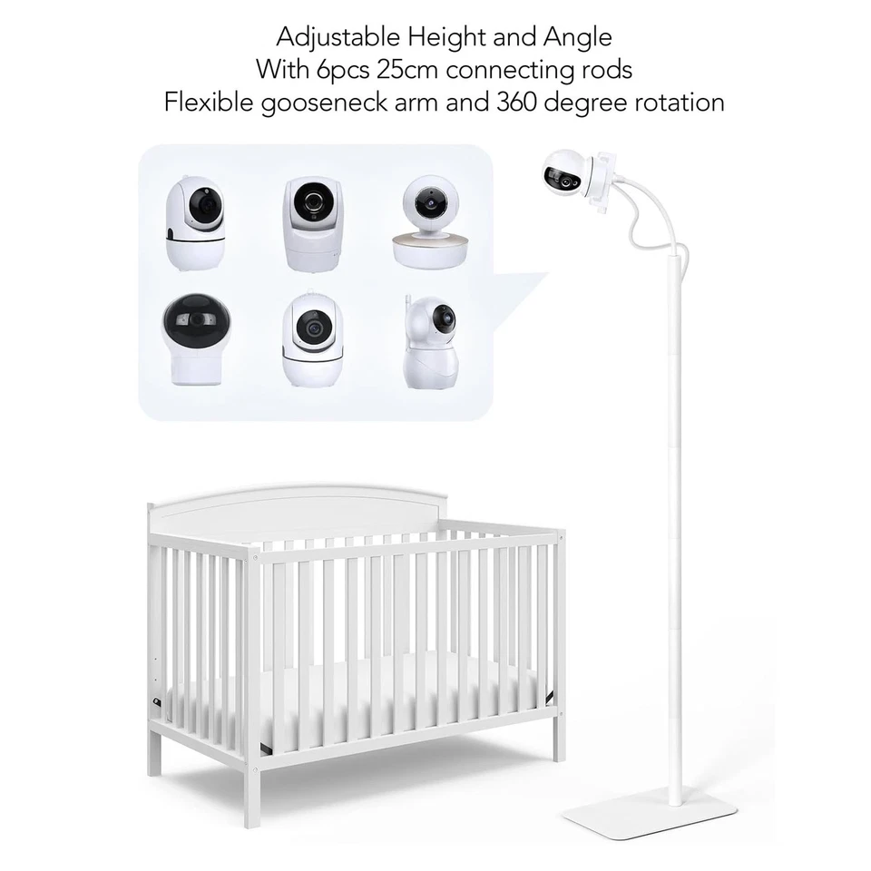Baby Camera Floor Stand Holder Mount Adjust Height Rotatable Gooseneck Mount SET - Image 3 of 4