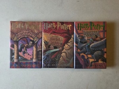 Harry Potter 3 Book Hardcover Lot Sorcerer s/Chamber/Azkaban