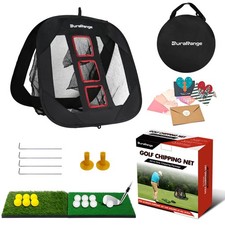Pop-Up Golf Chipping Net Set with Mats and 12 Balls