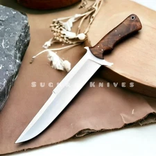 Custom Carbon Steel Bowie Knife Hunting Knife Machete Fix Blade Camping Knife