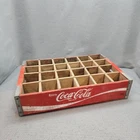 Coca-Cola Wooden Crate Red 24 Slot Vintage Bottle Carrier Decor