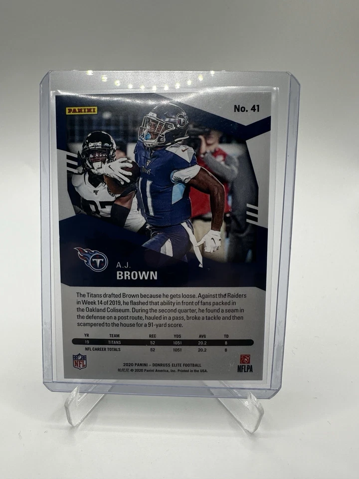 2020 Panini Donruss Elite - A.J. Brown #41 Aspirations /89 Tennessee Titans Red - Image 2 of 2