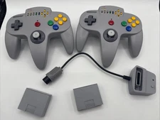 TWO Nintendo 64 Wireless Retro-bit Controllers +Bat Packs/1 Dongle - N64 Tested