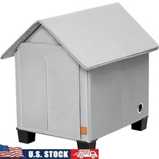 Weatherproof Dog House W/ Removable Mats Elevated Legs Insulated Pet Shelter New